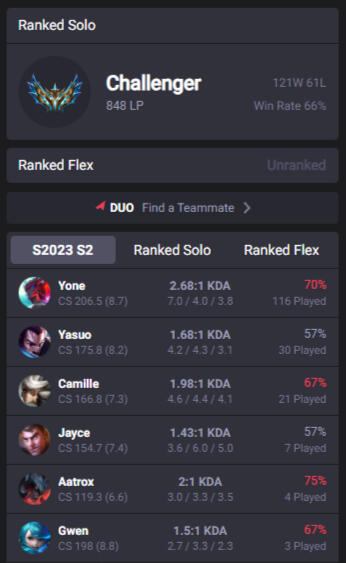 Korean server challenger